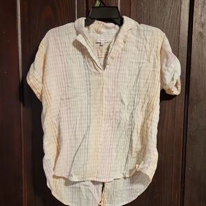 Madewell Women's Button Down Shirt - Pastel Stripes